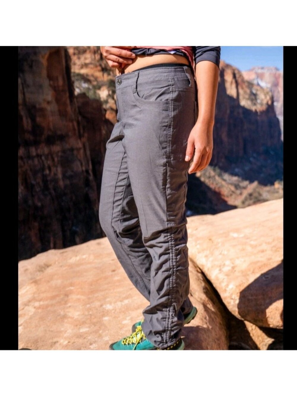 Kuhl Trekr Women's Outdoor Hiking Pants 8 Short Grey 6235 Straight Drawstring